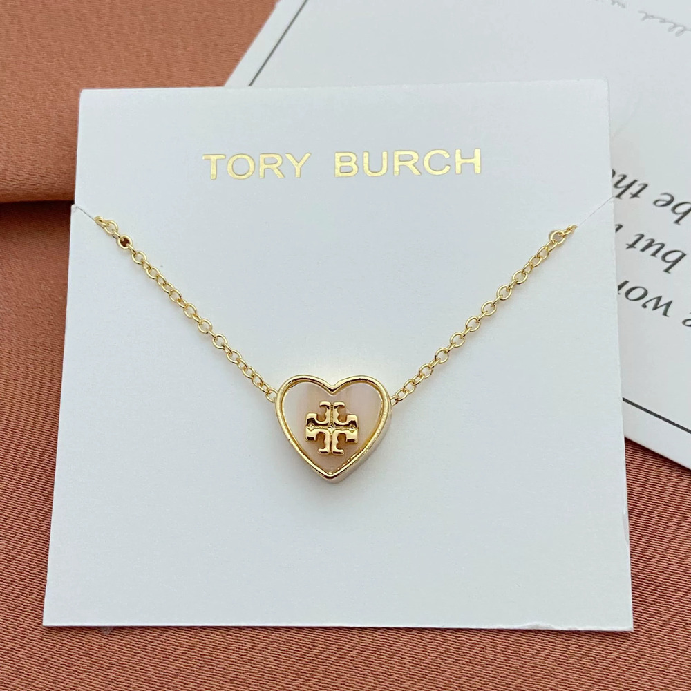 Tory Burch Heart Shape Pendant Metal Necklace